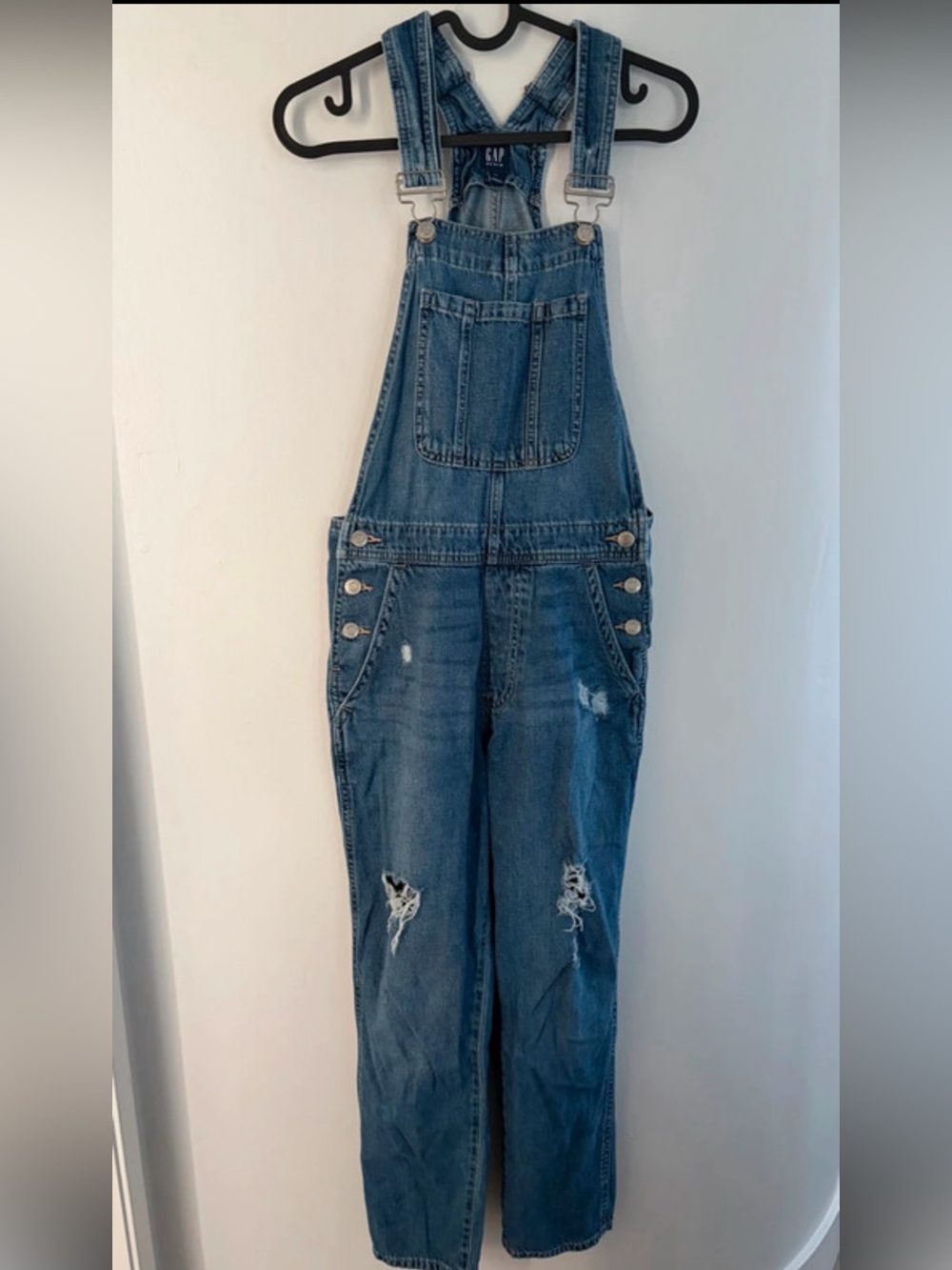 GAP Blue Distressed Denim Women's Overalls